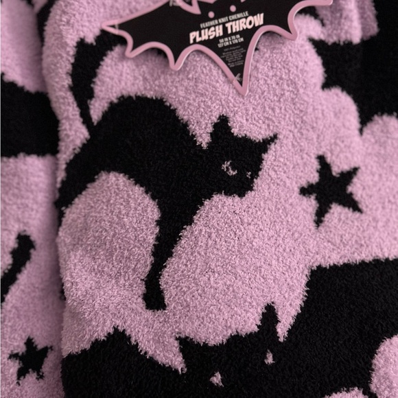 Other - Purple and Black Bat/Cat Plush Throw